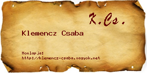 Klemencz Csaba névjegykártya