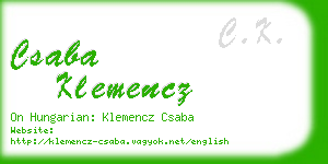 csaba klemencz business card
